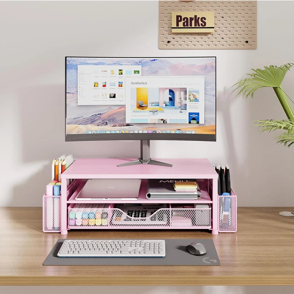 Pink Metal Monitor Stand Riser