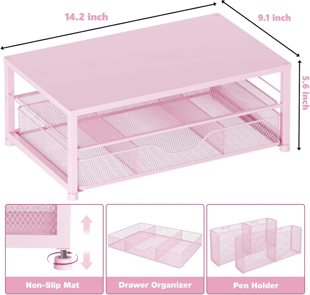 Pink Metal Monitor Stand Riser