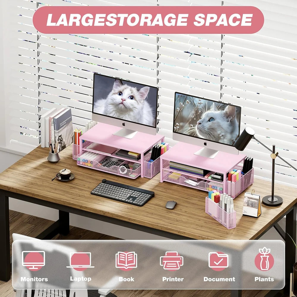 Pink Metal Monitor Stand Riser
