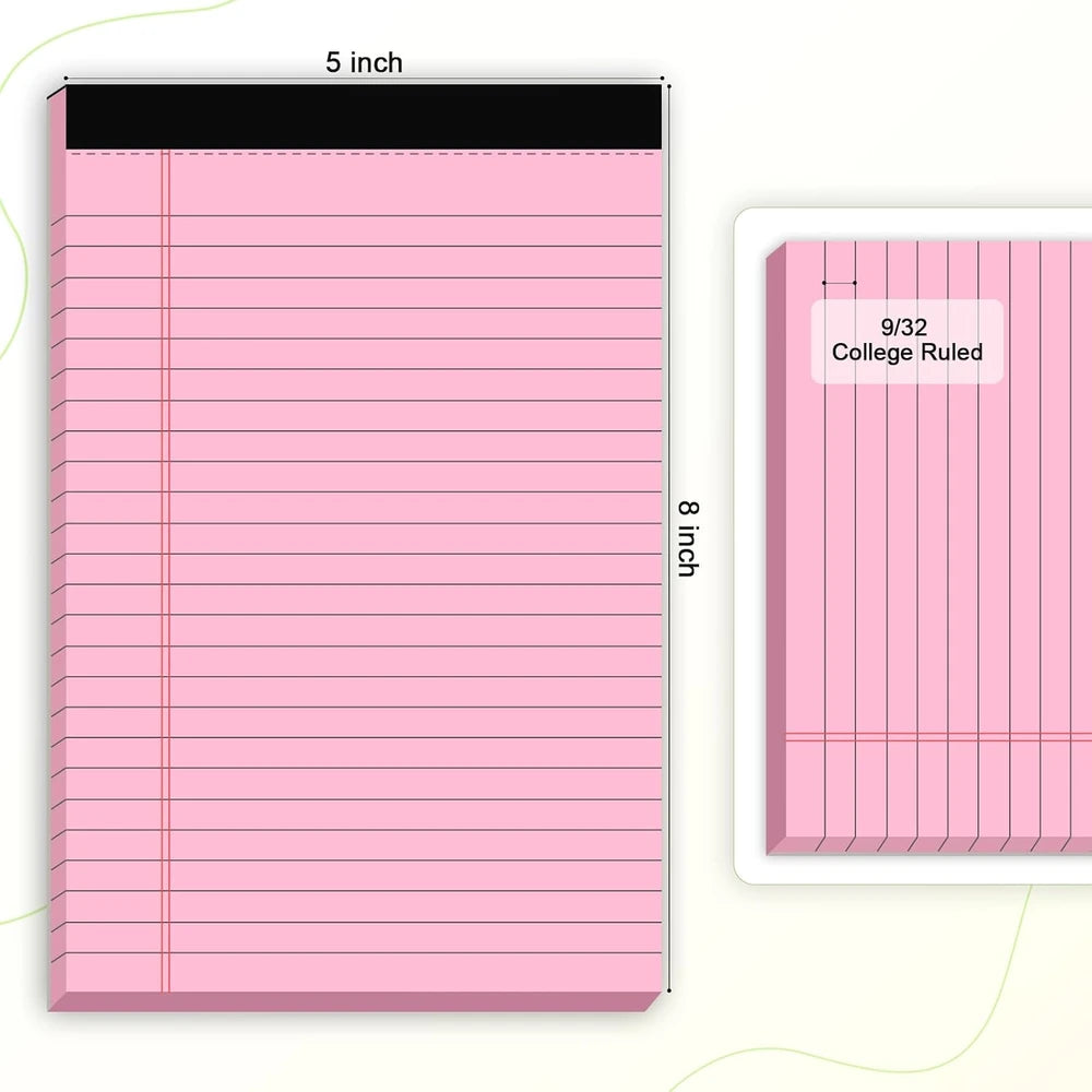 Pink College Ruled Legal Pad Set