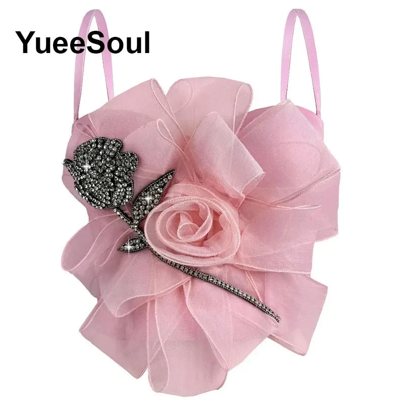 Pink Floral Y2K Corset Top